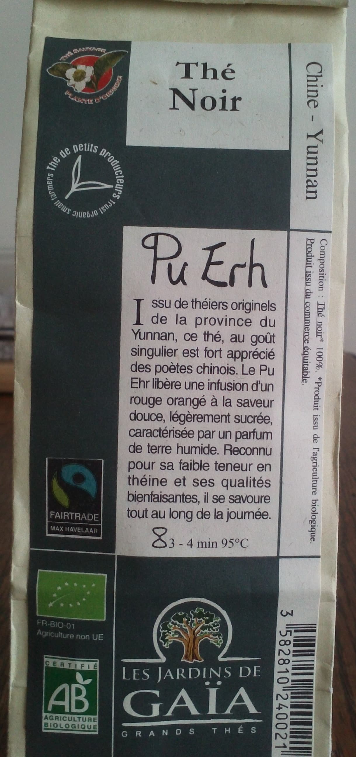 Les Jardins de Gaïa Pu Erh packshot