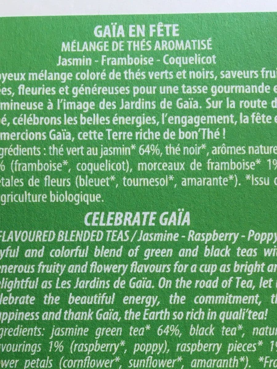 Les Jardins de Gaïa Gaia En Fête,Thé Vert Et Noir 100g-les Jardins De Gaia packshot