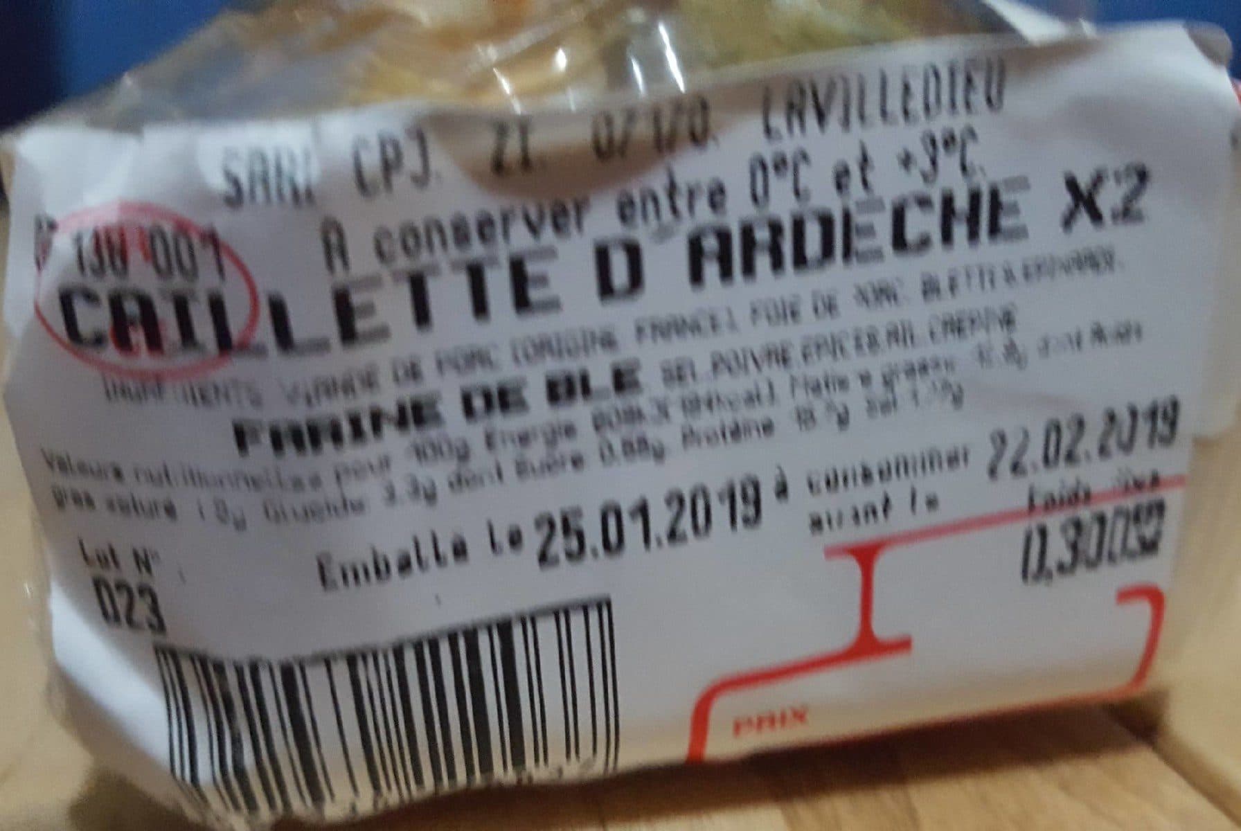 Du père duchamp Caillettes packshot