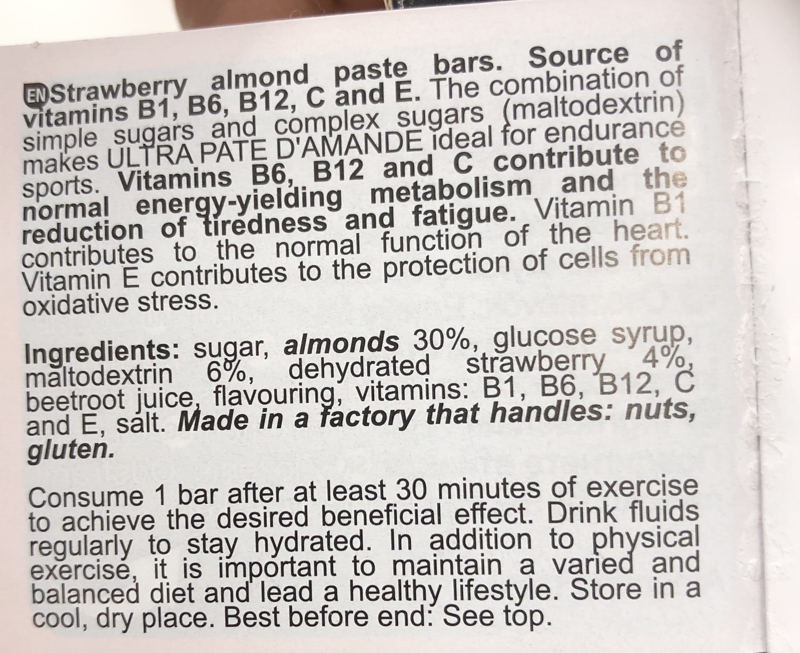 Aptonia Energy Almond Bar packshot