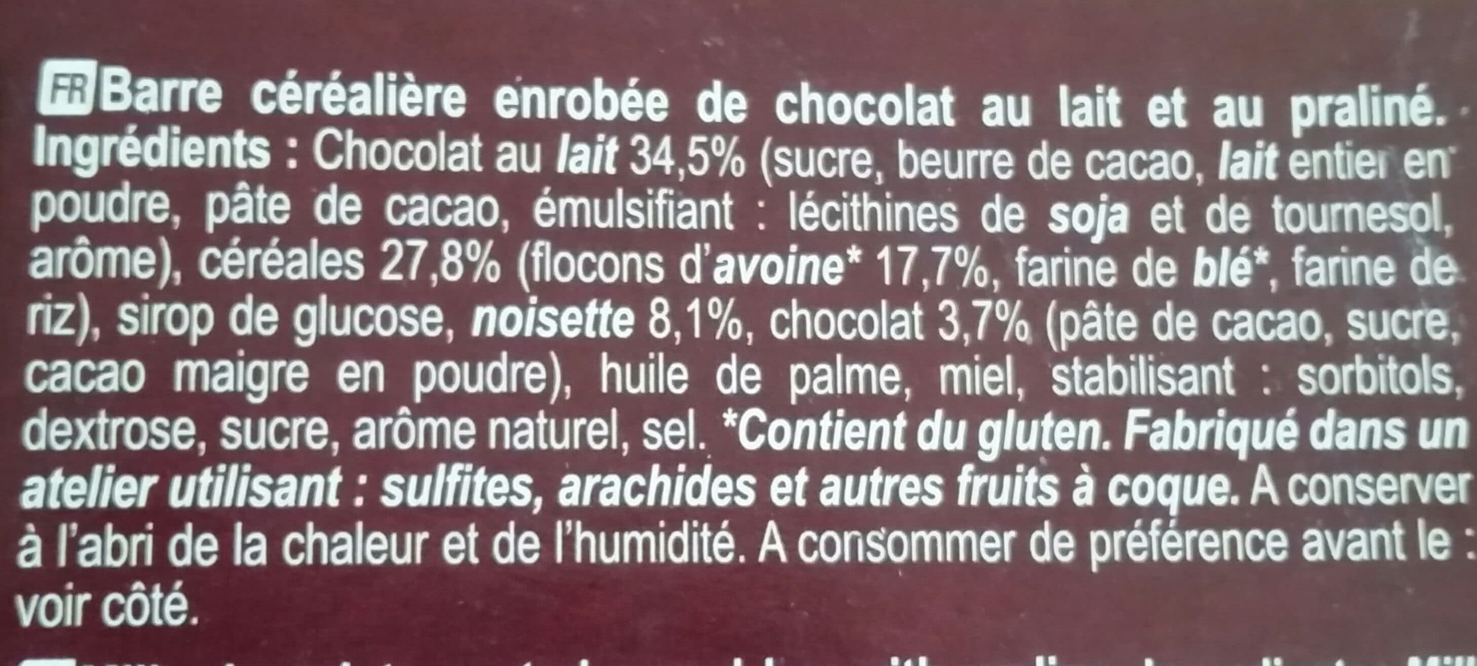 Aptonia Choco Cereal Bars - Praline packshot