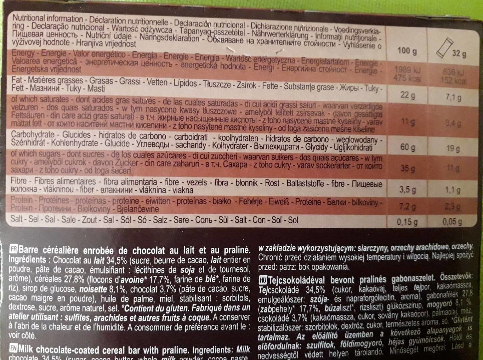 Aptonia Choco Cereal Bars - Praline packshot