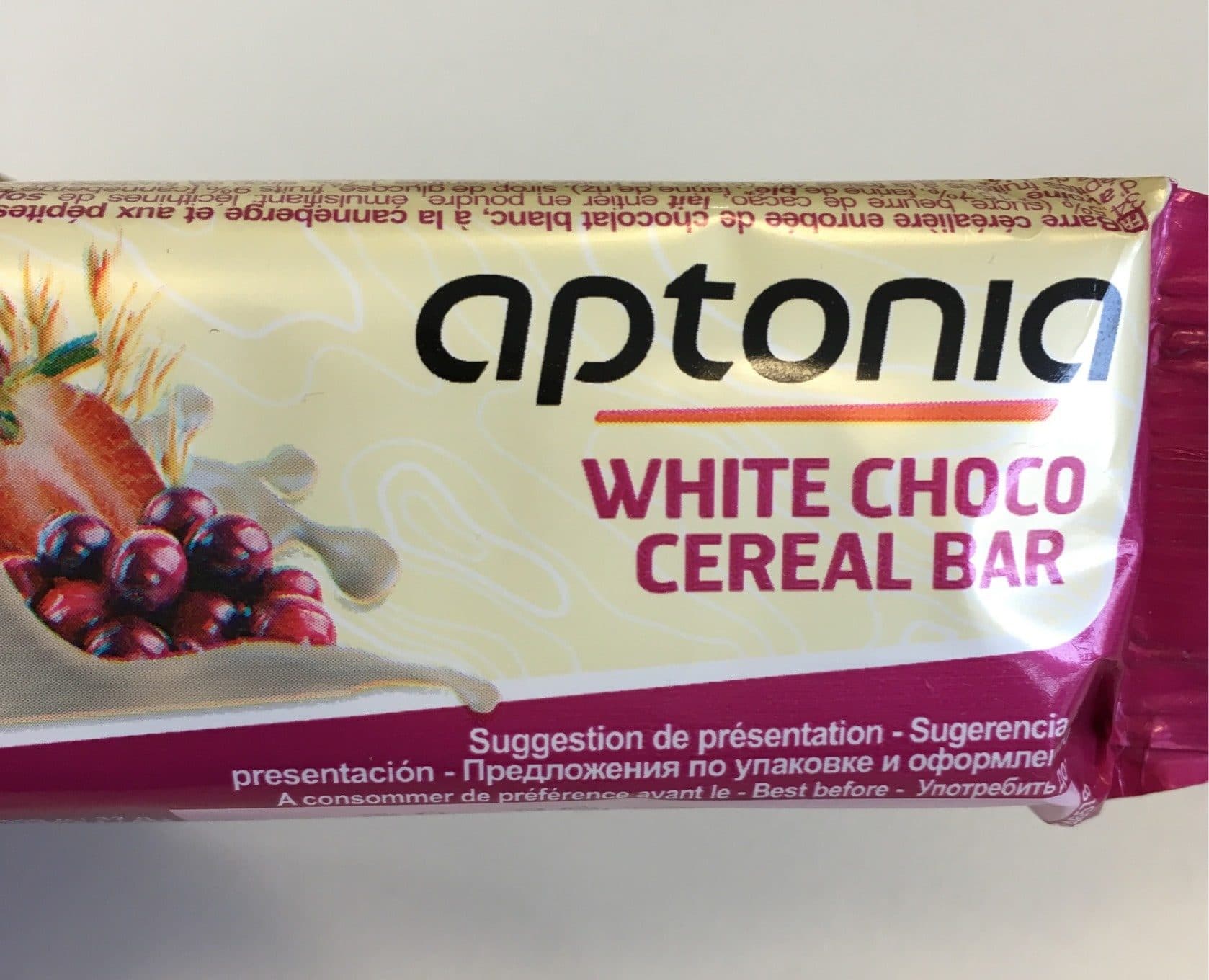 Aptonic Barre cereales chcolat blanc canneberge packshot