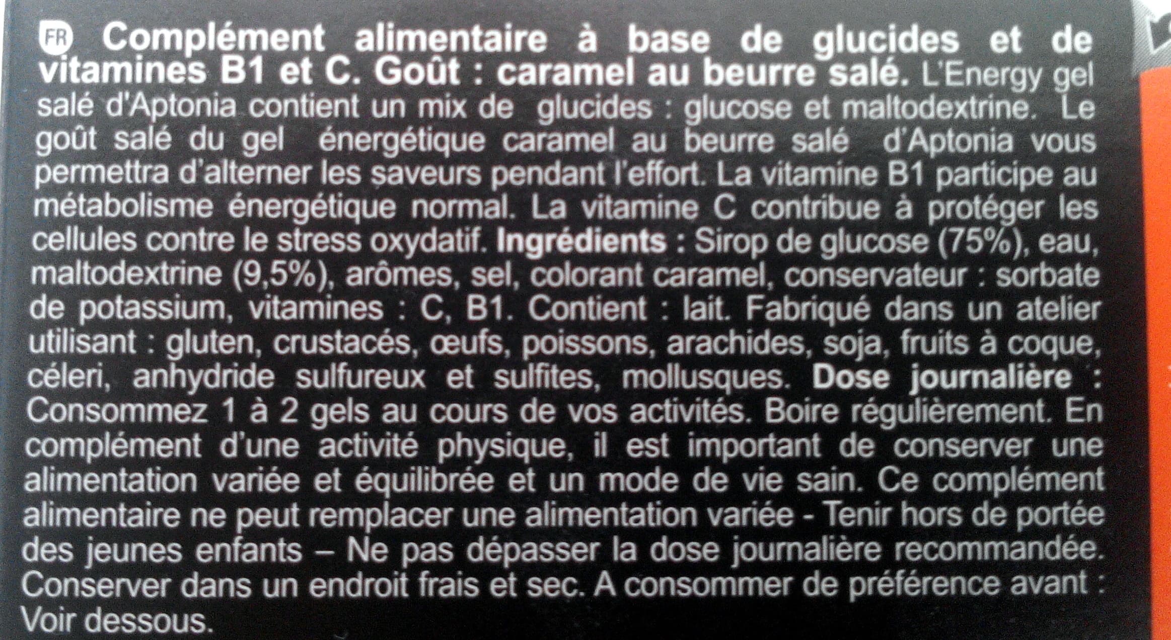 Aptonia Energy gel goût caramel au beurre salé packshot