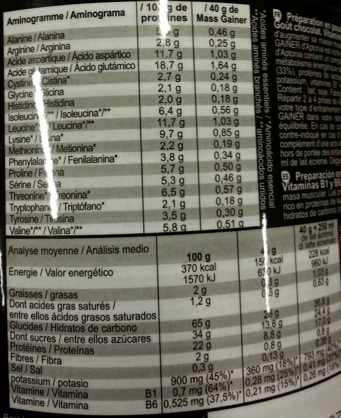 Aptonia Mass gainer packshot