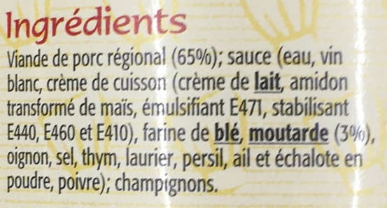 Les Toques du Nord Sauté de porc à la moutarde packshot