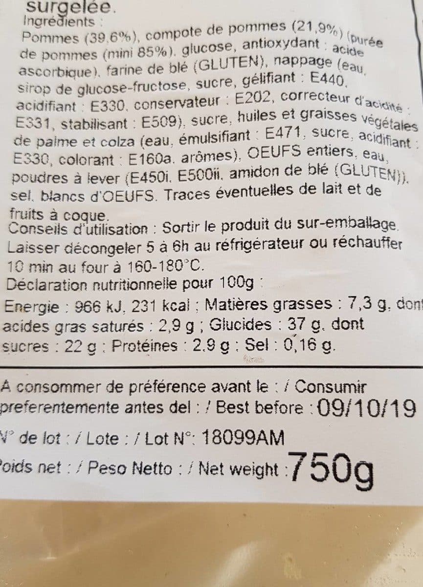 Open Food Facts Tarte aux pommes packshot