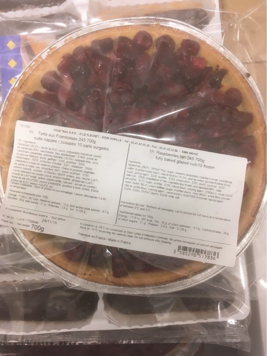 Open Food Facts Tarte framboise packshot