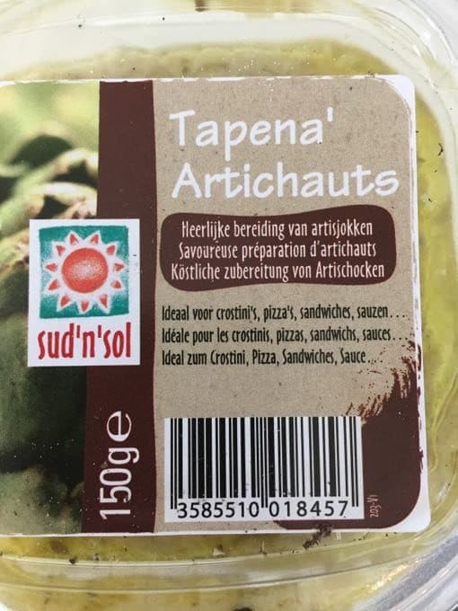 Sud'n'sol Tapenade d'artichaut packshot
