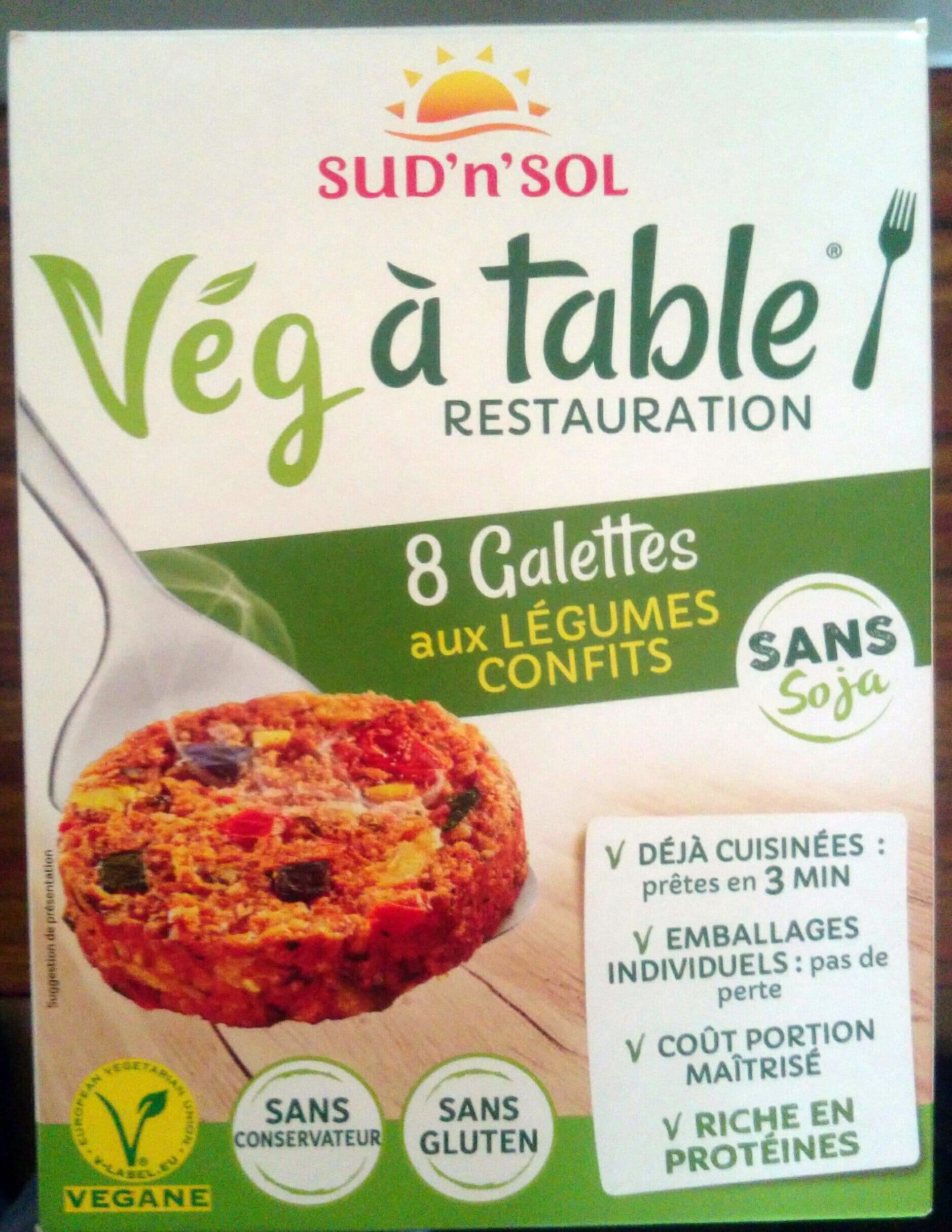 SUD’n’SOL Vég à table - Galettes aux légumes confits packshot