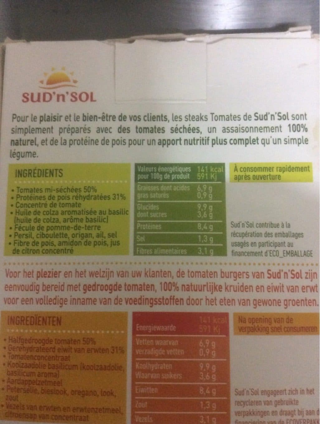 Sud’n’sol Steaks de tomates packshot