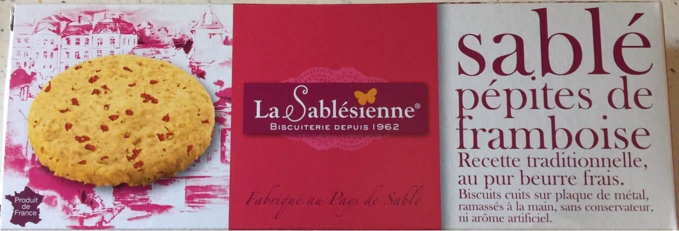 La sablesienne Sablé pépites de framboise packshot