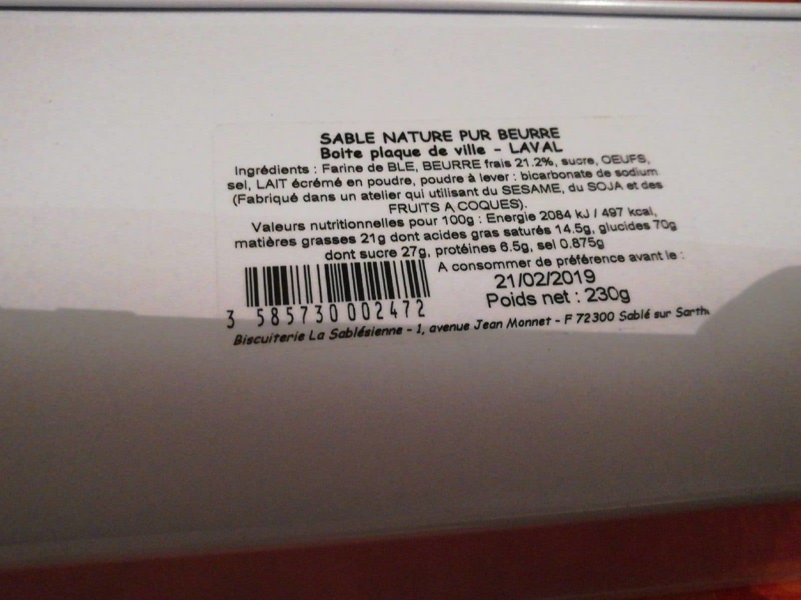 La Sablésienne Sablé Nature Pur Beurre packshot