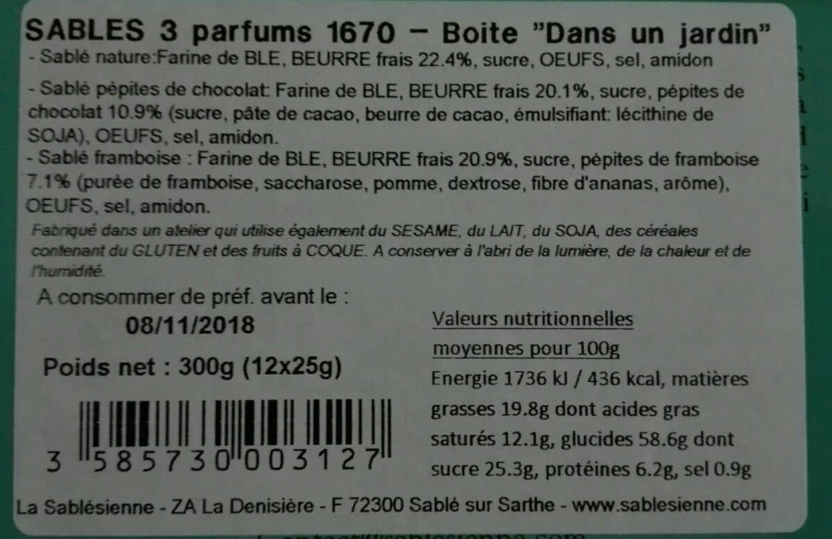 La Sablésienne Sablés 3 Parfums,Boîte En Métal "Dans Un Jardin" packshot
