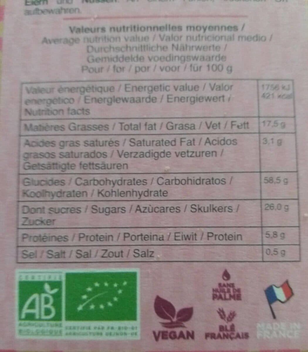 La Sablésienne Biscuits bio pépites de chocolat & goût banane packshot