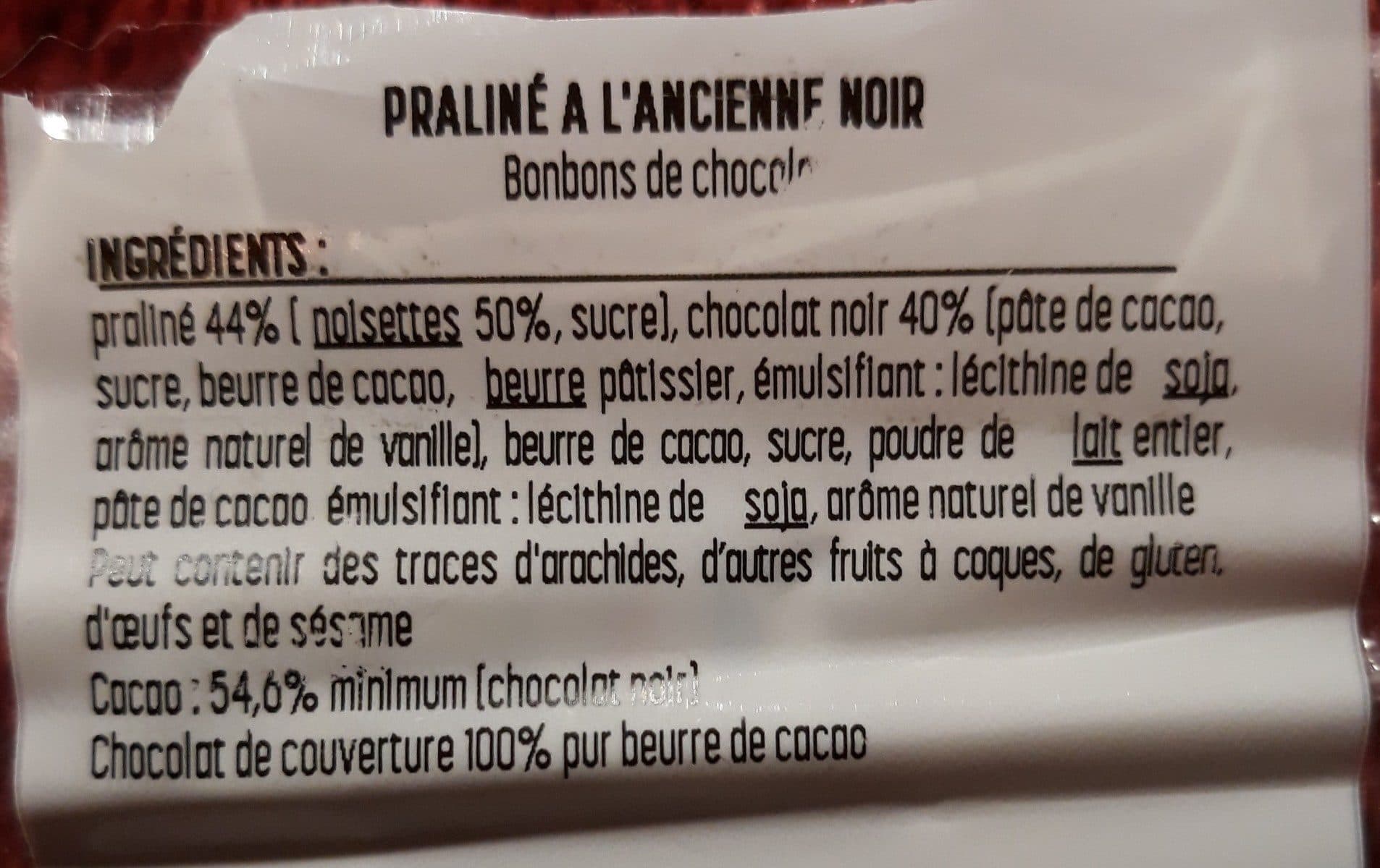 Open Food Facts Praliné à l'ancienne packshot