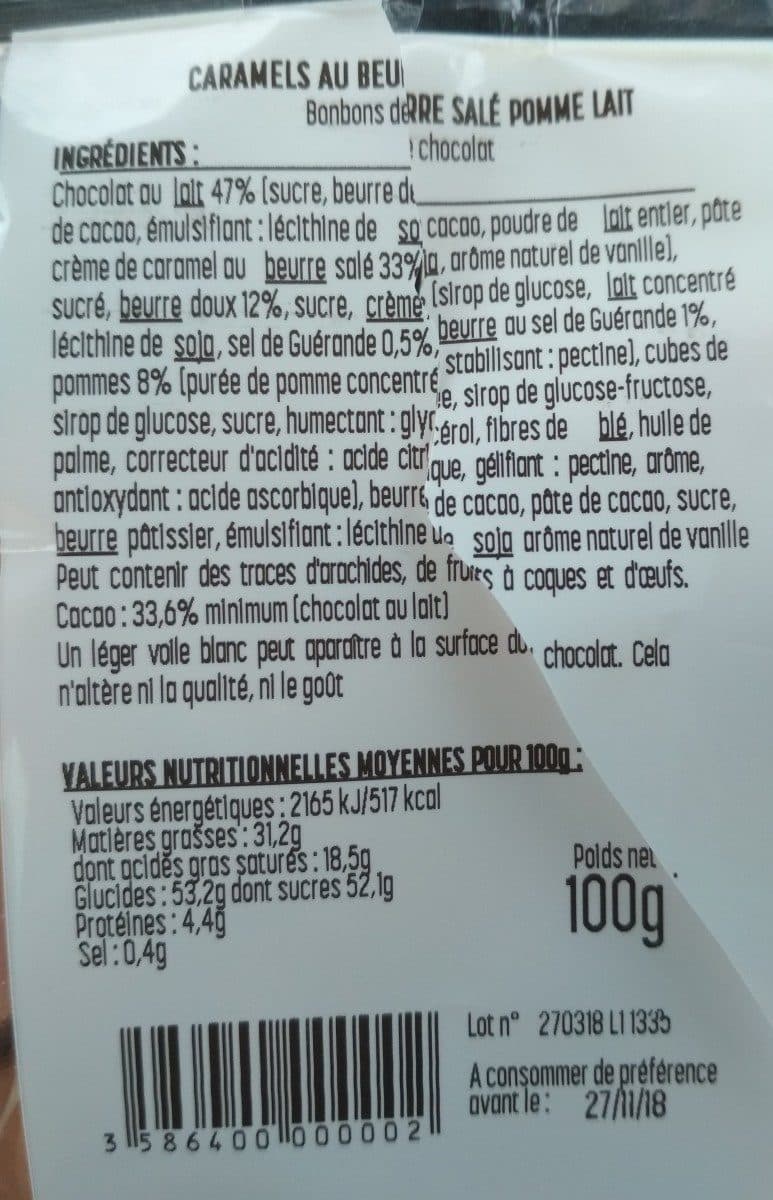 Réauté Chocolat Chocolat caramel pommes packshot