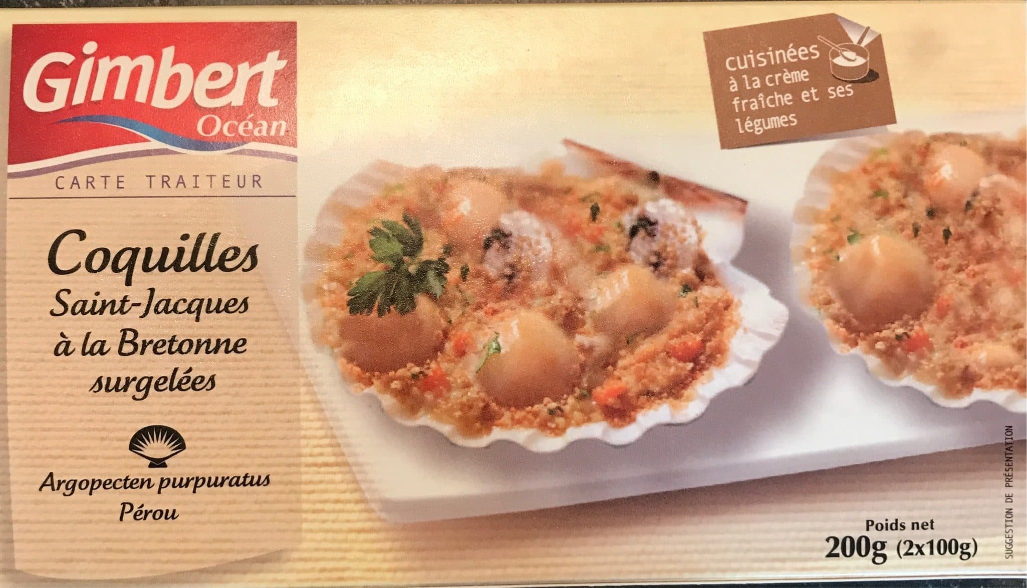Gimbert Océan Coquilles saint-jacques à la Bretonne surgelées packshot