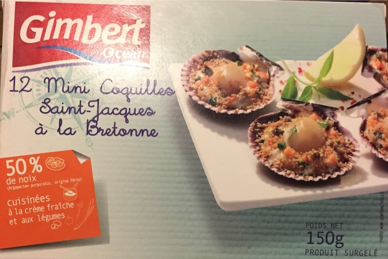 Gimbert Océan 12 mini coquilles saint-jacques a la Bretonne packshot