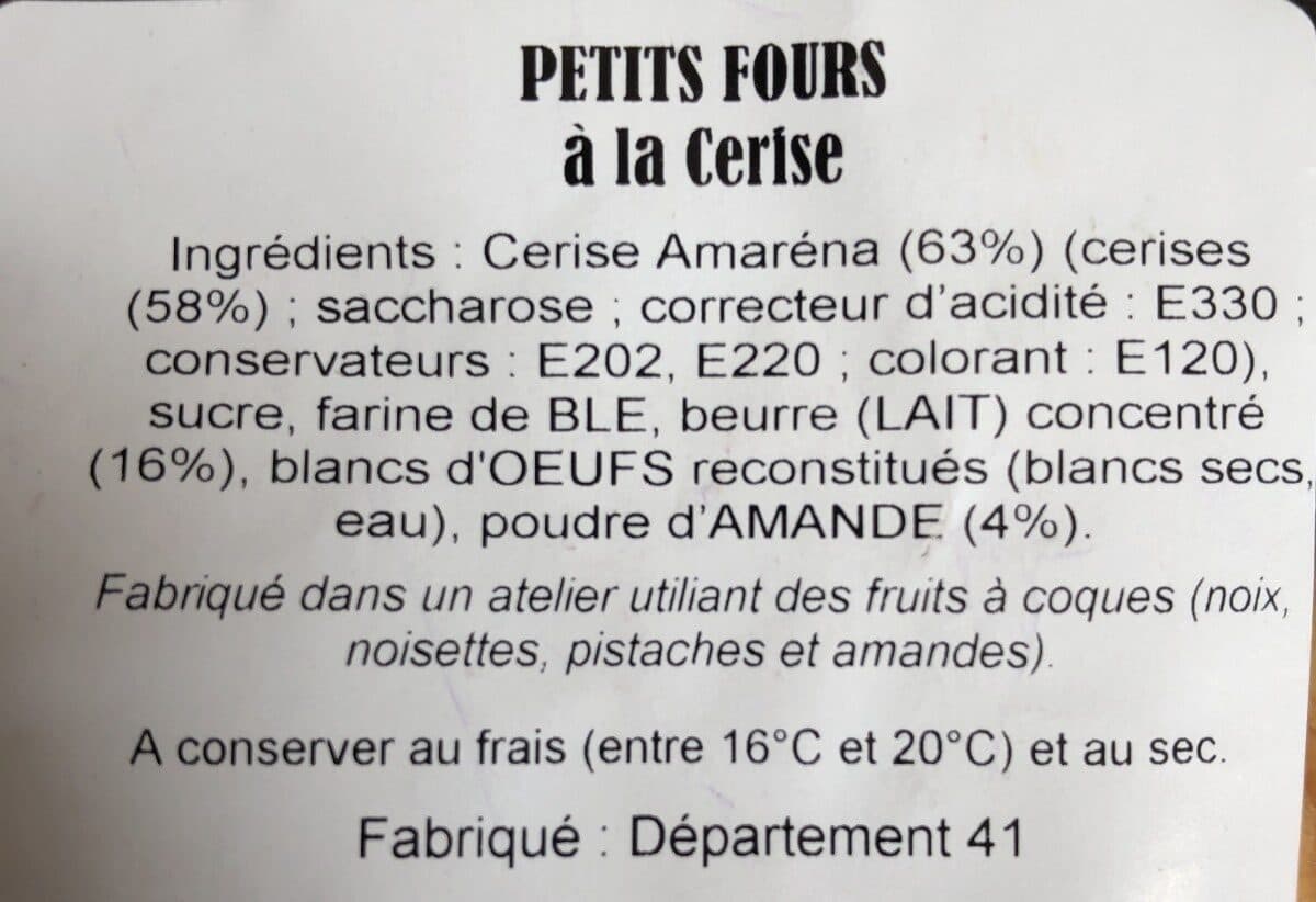 Open Food Facts Petit fours a la cerise packshot