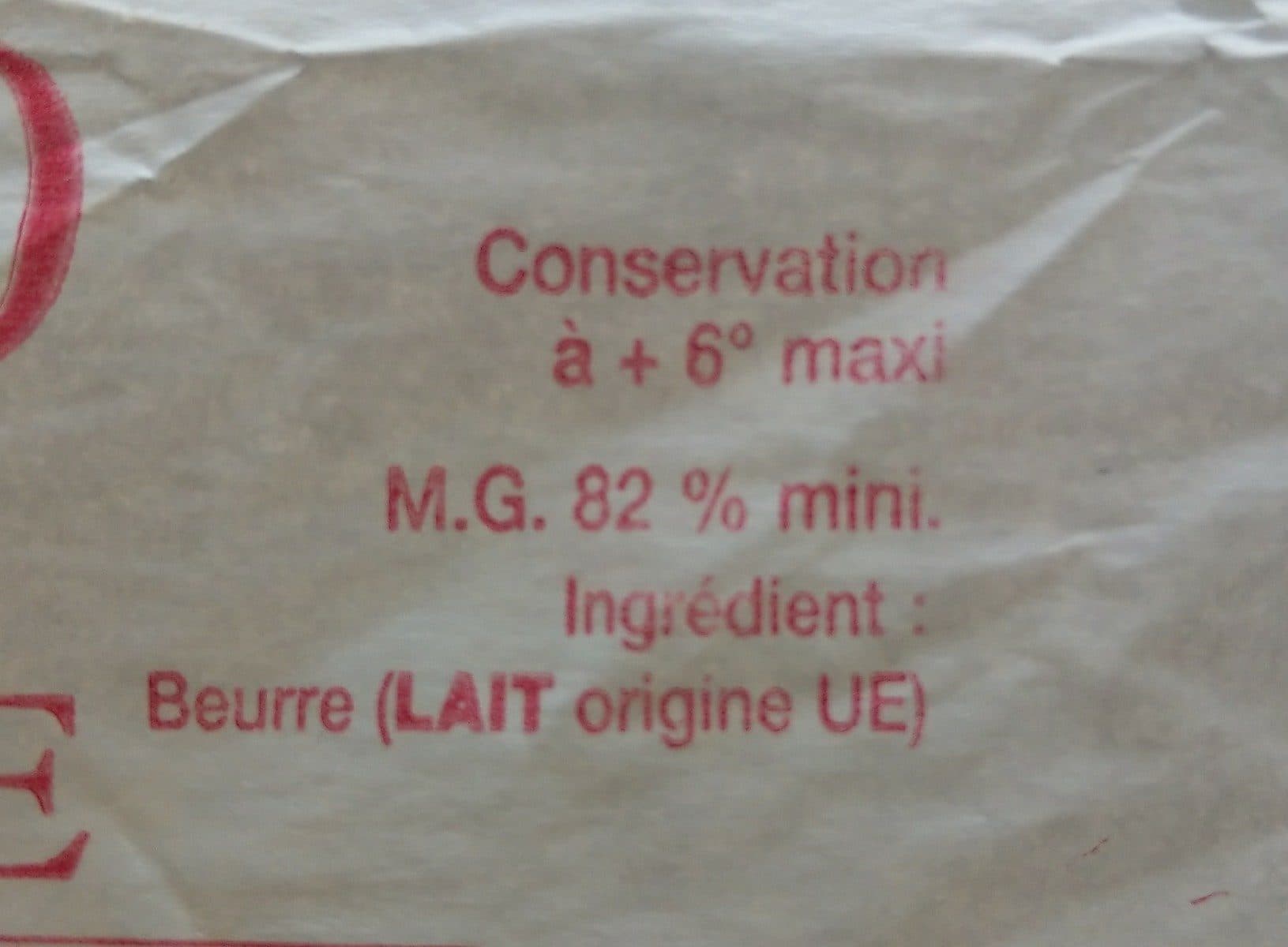 Open Food Facts Beurre doux packshot