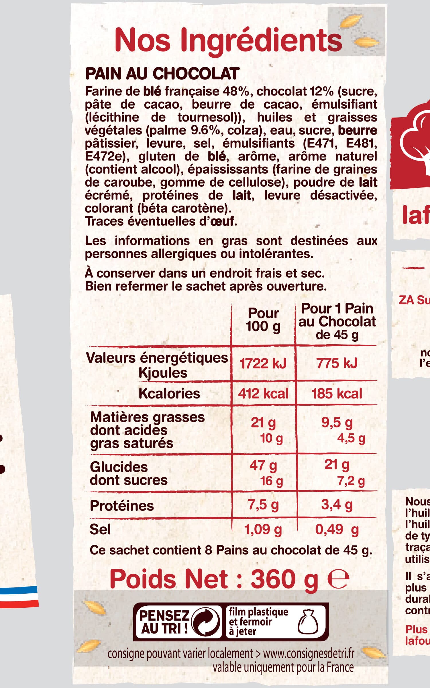 La Fournée Dorée 8 Pains au chocolat packshot