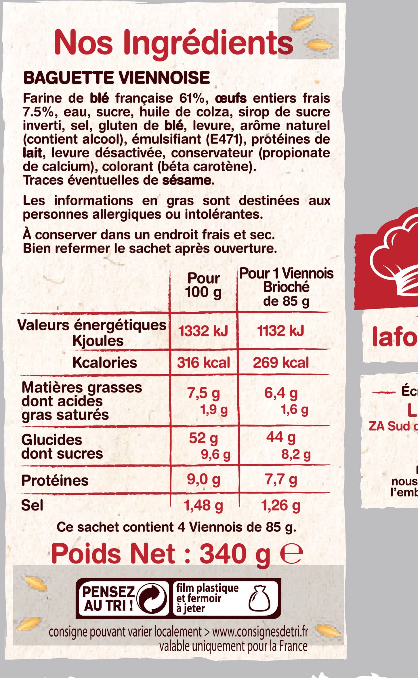 La Fournée Dorée 4 Viennois packshot