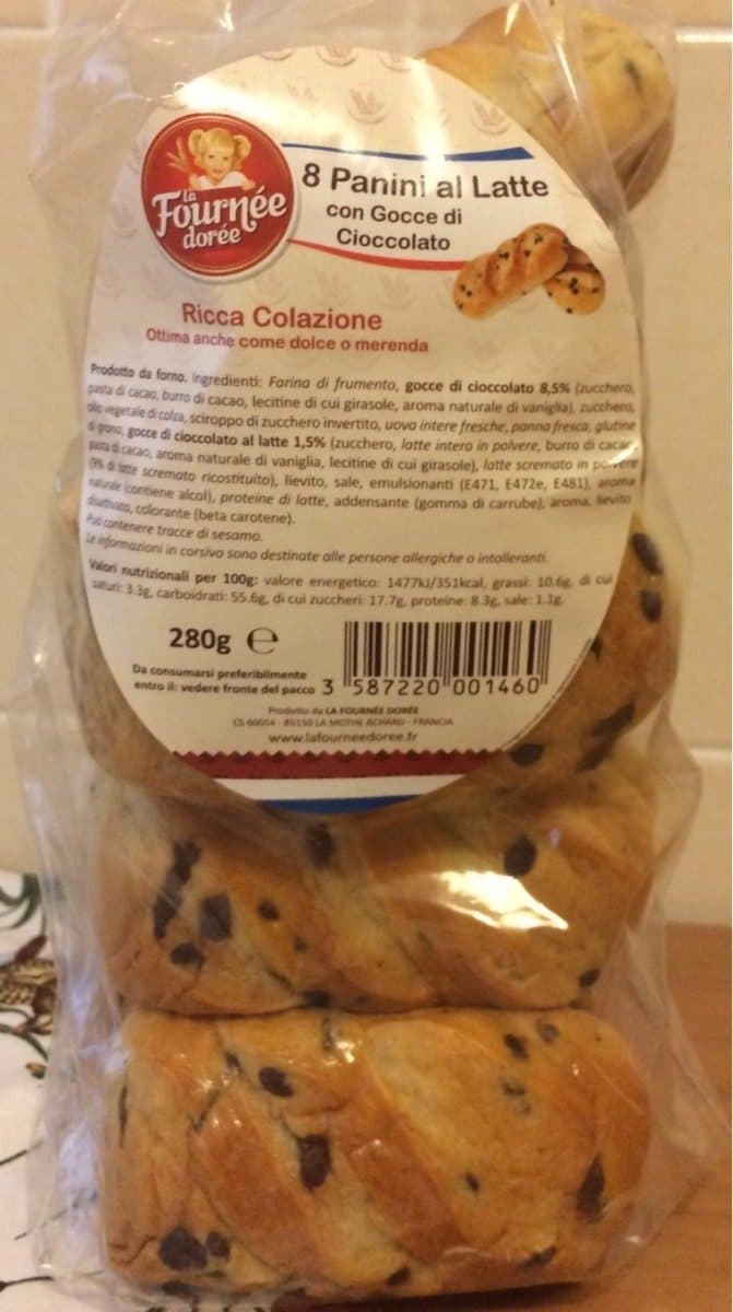 La Fournée Dorée Panini al latte con gocce di cioccolato packshot