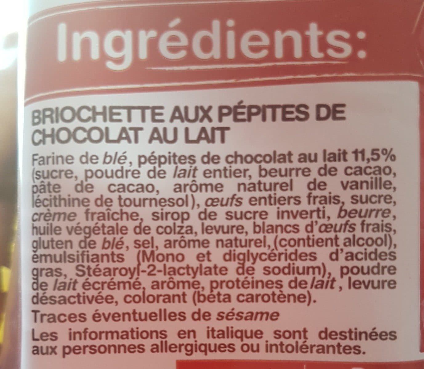 La Fournée Dorée Navette pépites de chocolat packshot