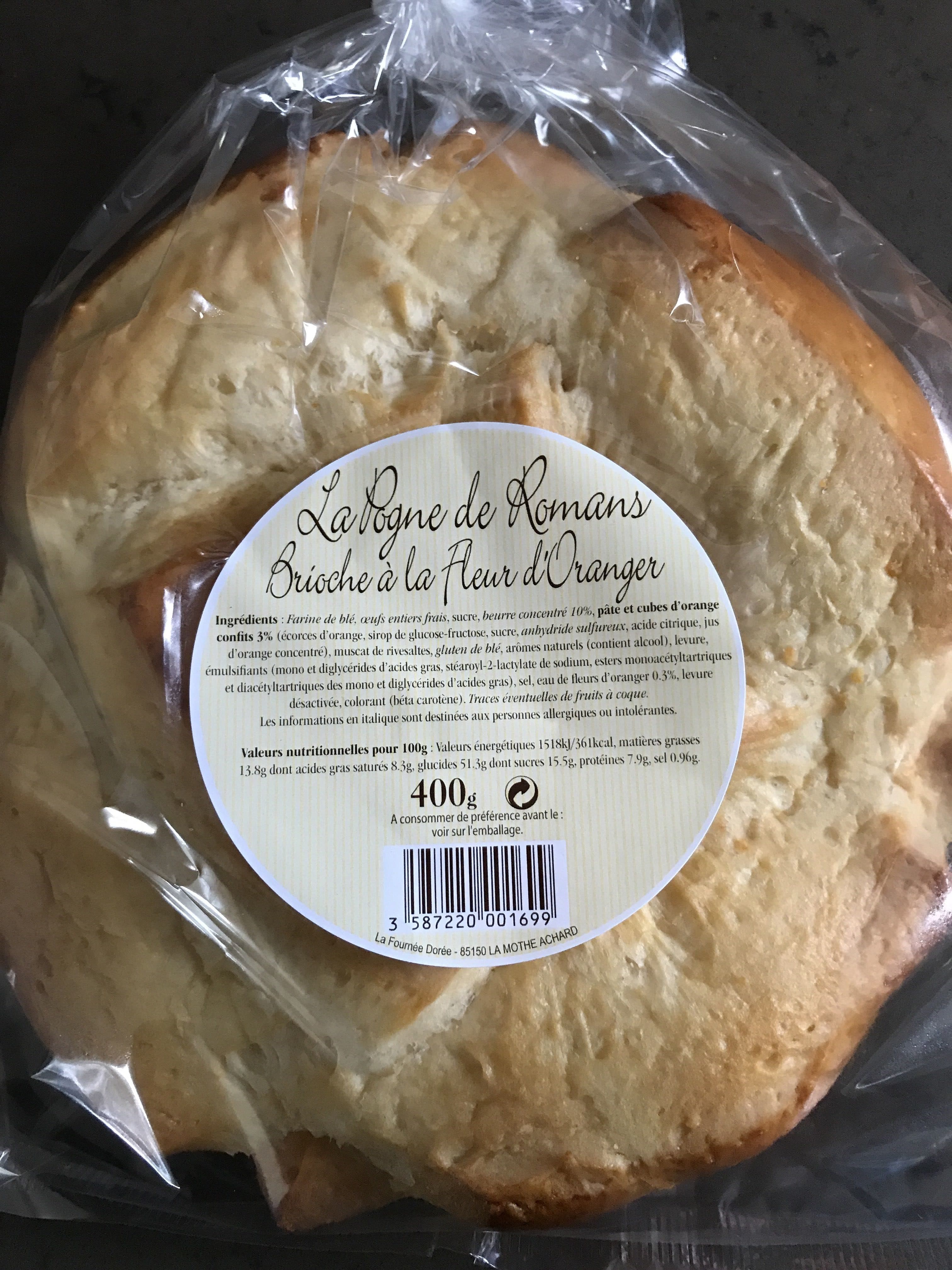 La Fournée Dorée La Pogne De Romans Brioche à La Fleur D'oranger packshot