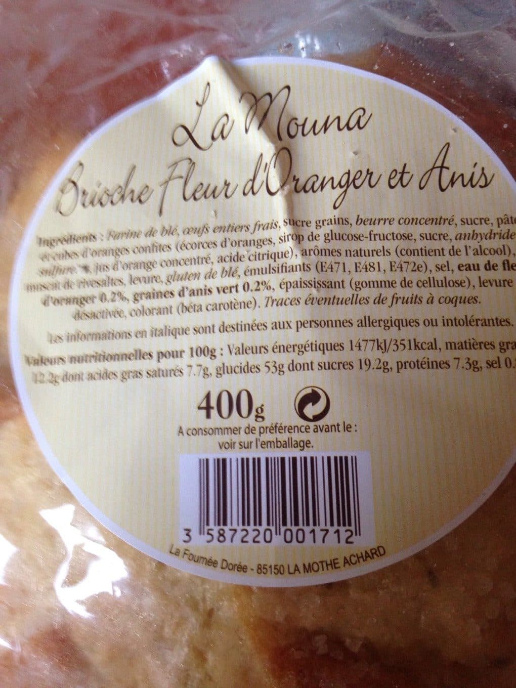 La Mouna Mouna Brioche Fleur D'oranger Et Anis packshot