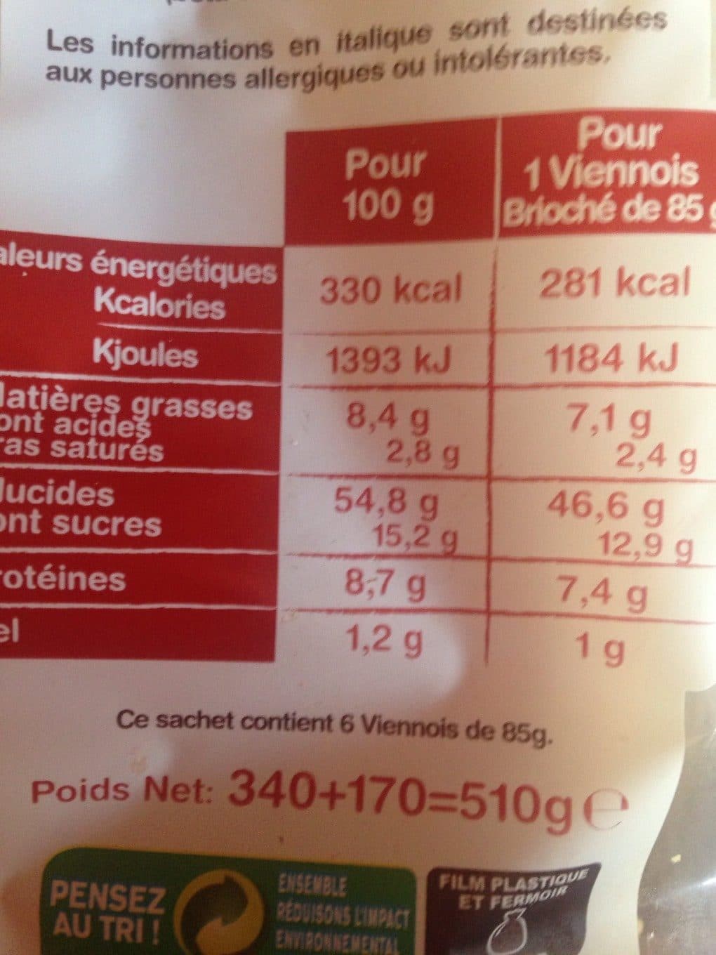 La Fournée Dorée 6 viennois packshot