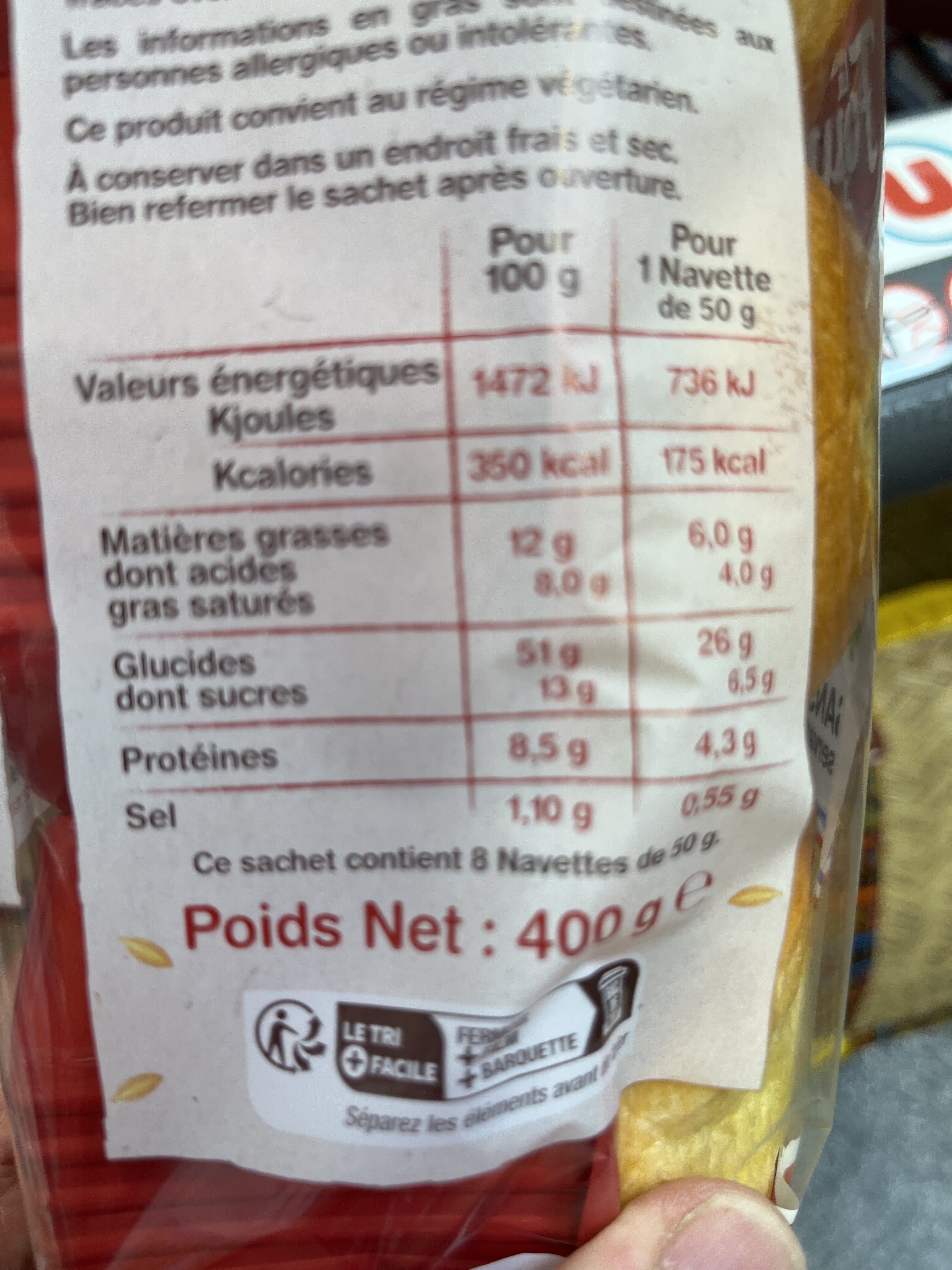 La Fournée Dorée 8 Navettes au beurre frais et à la crème fraîche packshot