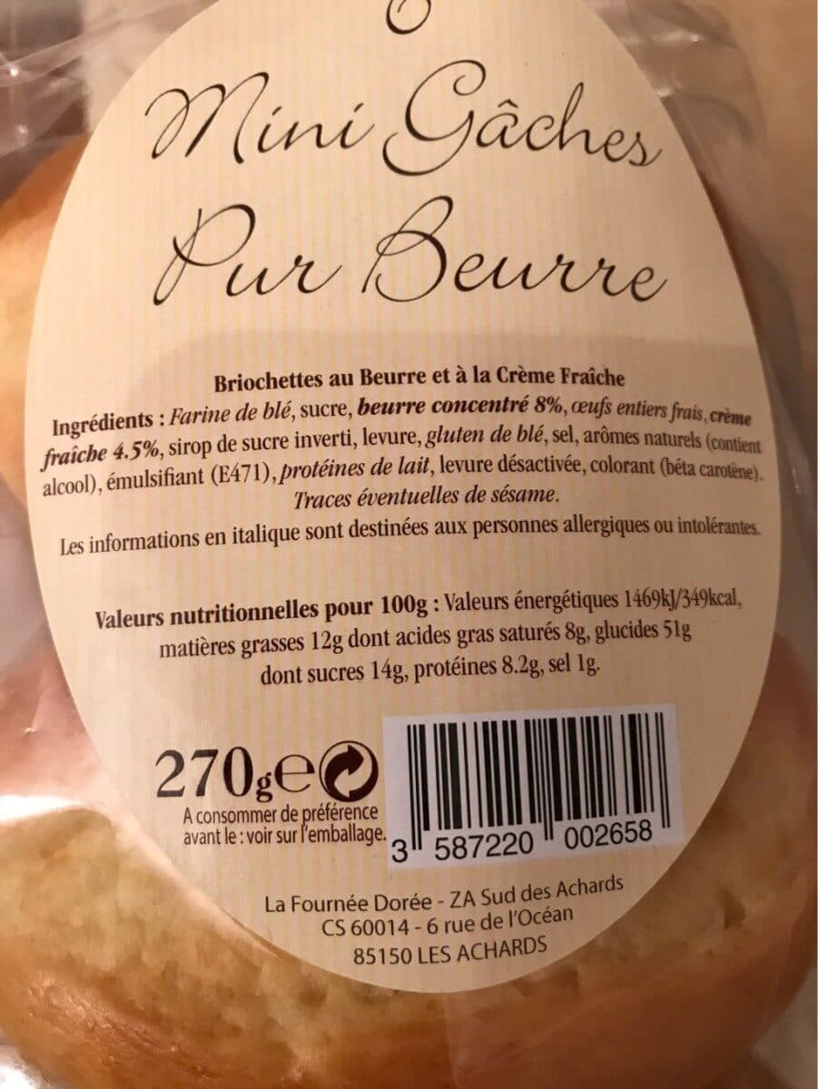 La Fournée Dorée Mini gaches pur beurre packshot