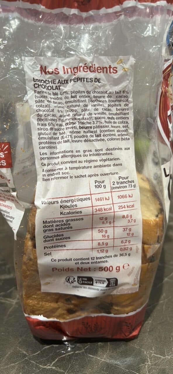 La Fournée dorée La Gâche Tranchée aux pépites de chocolat packshot