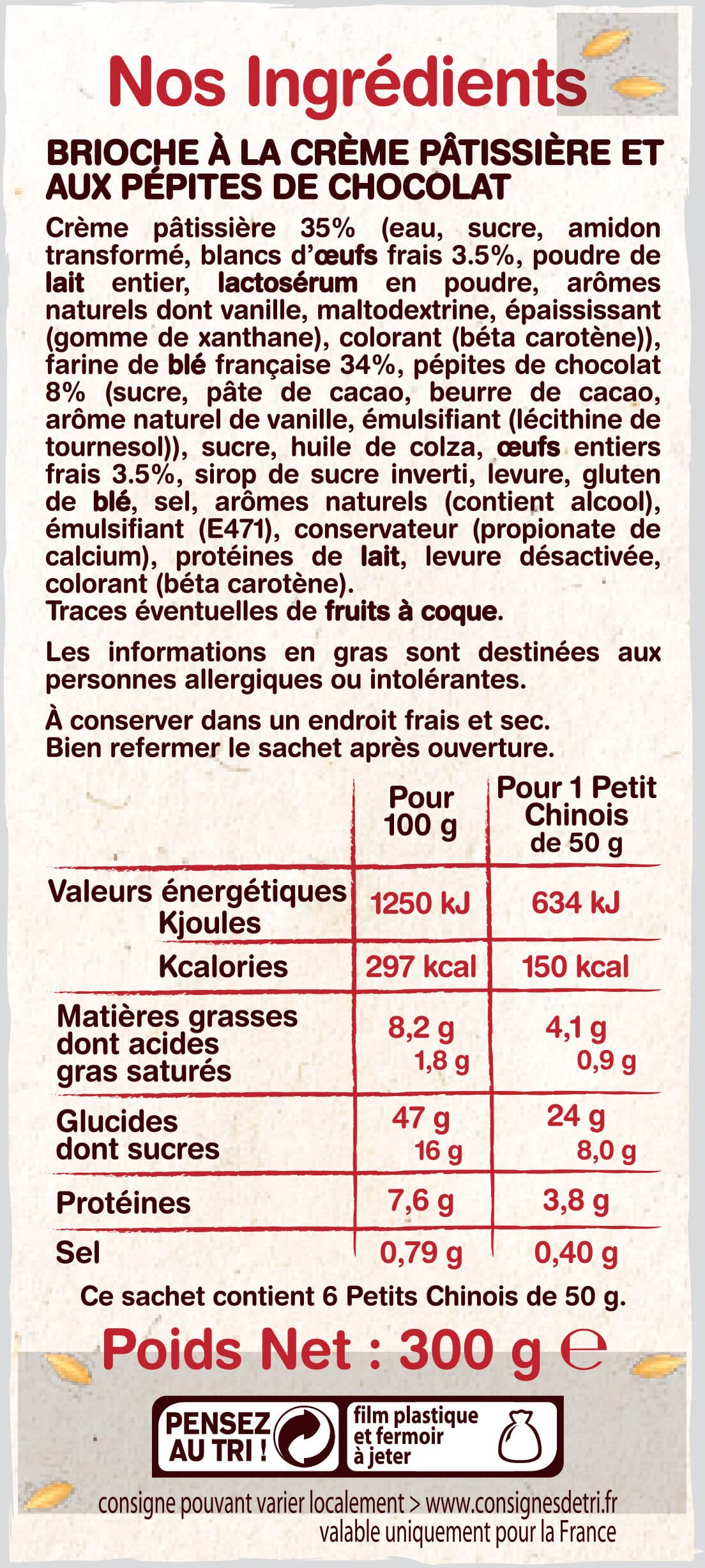 La Fournée Dorée Petits chinois aux pépites de chocolat packshot