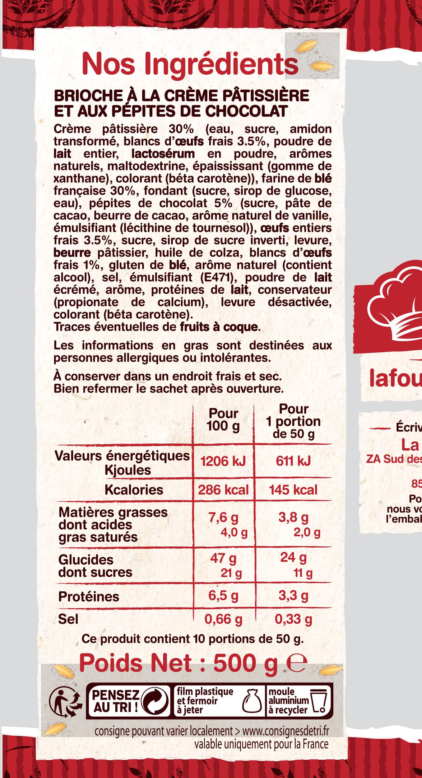 La Fournée Dorée Chinois aux Pépites de chocolat packshot
