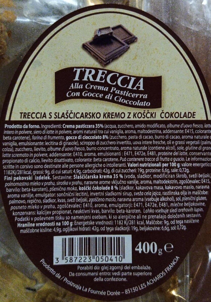 Open Food Facts Tresse à la crème pâtissière et pépites de chocolat packshot