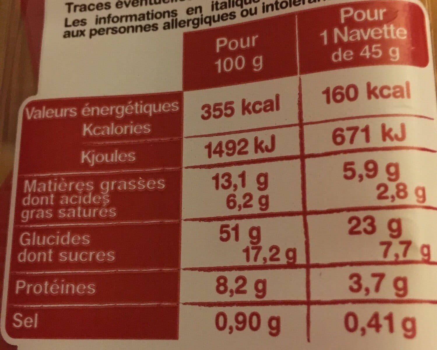 La Fournée Dorée 8 Navettes pépites chocolat packshot