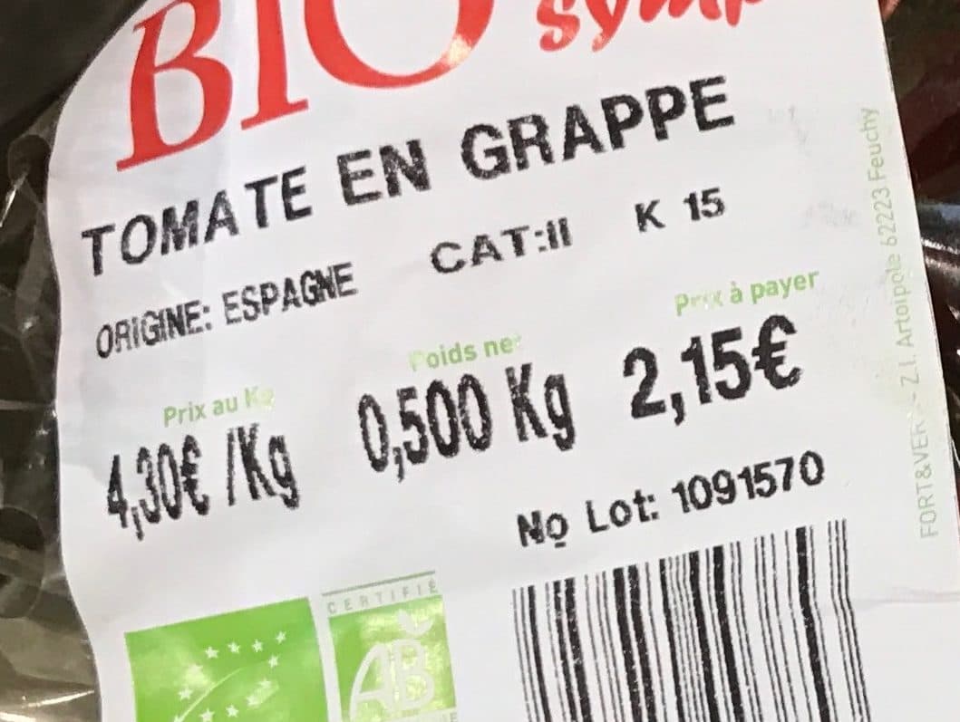 Bio à prix sympa Tomate en grappe packshot