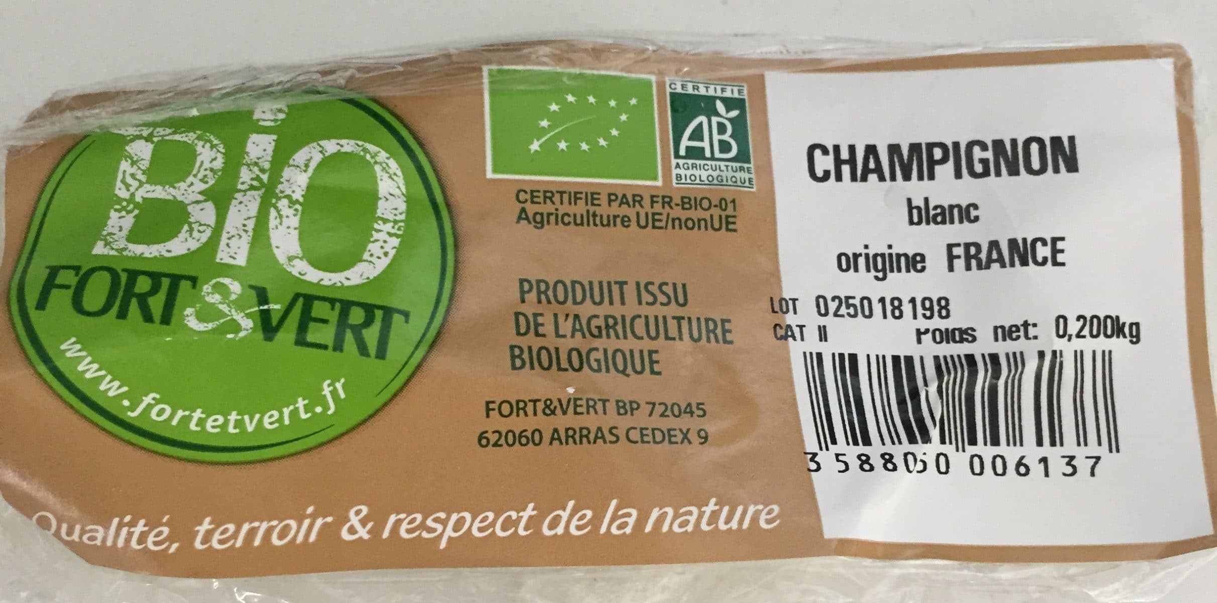 Bio Fort & Vert Champigon blanc, bio, France packshot