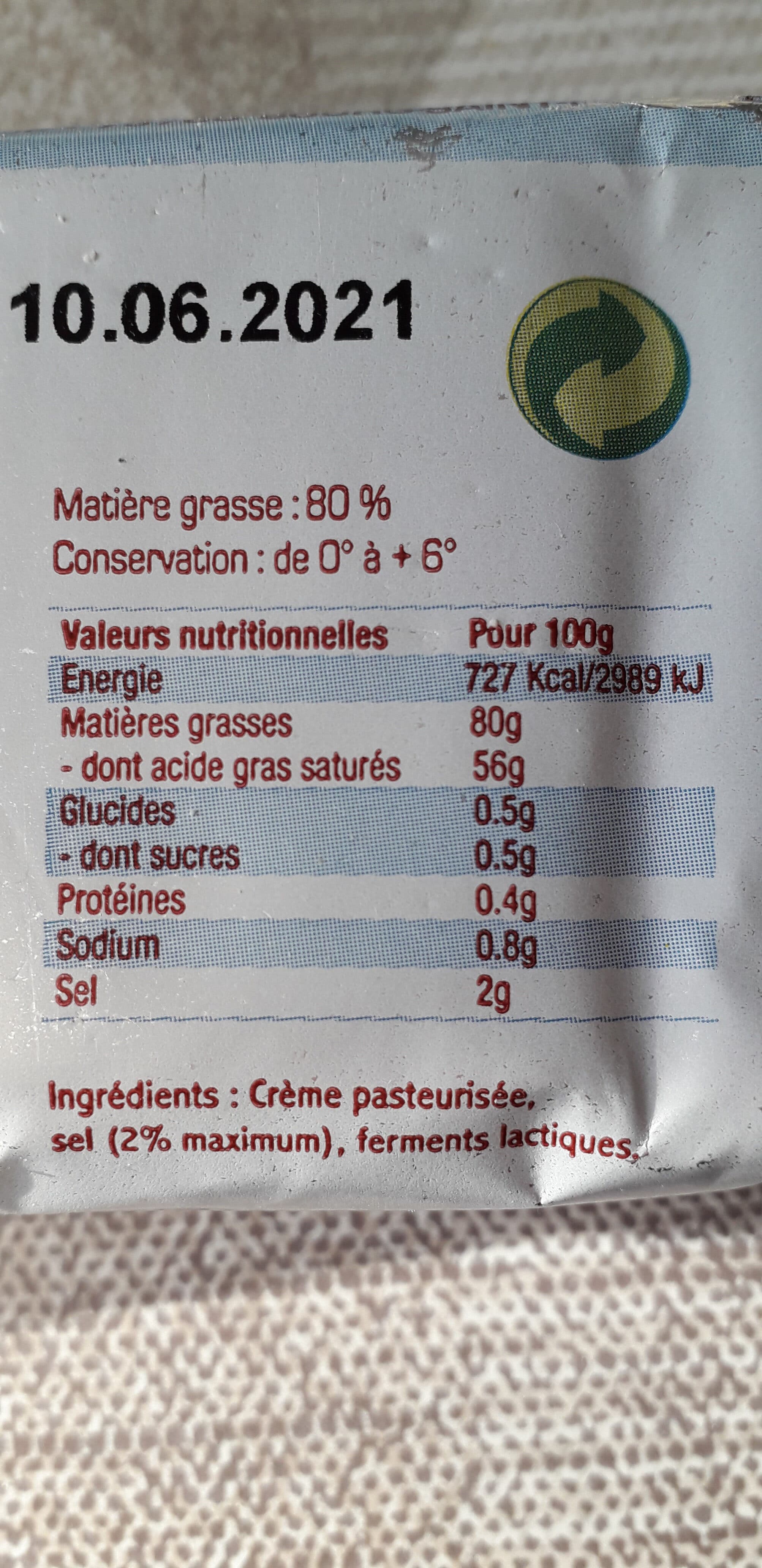Open Food Facts Beurre des alpes packshot