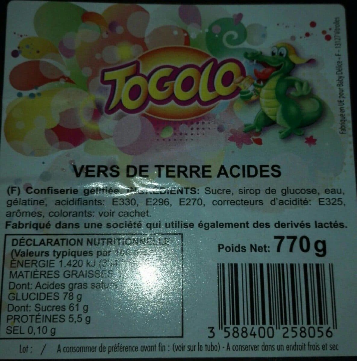 Togolo Vers de terre acides packshot