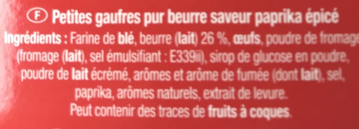 Open Food Facts Petites Gaufres Pur Beurre Saveur Paprika / Mélange D'épices packshot