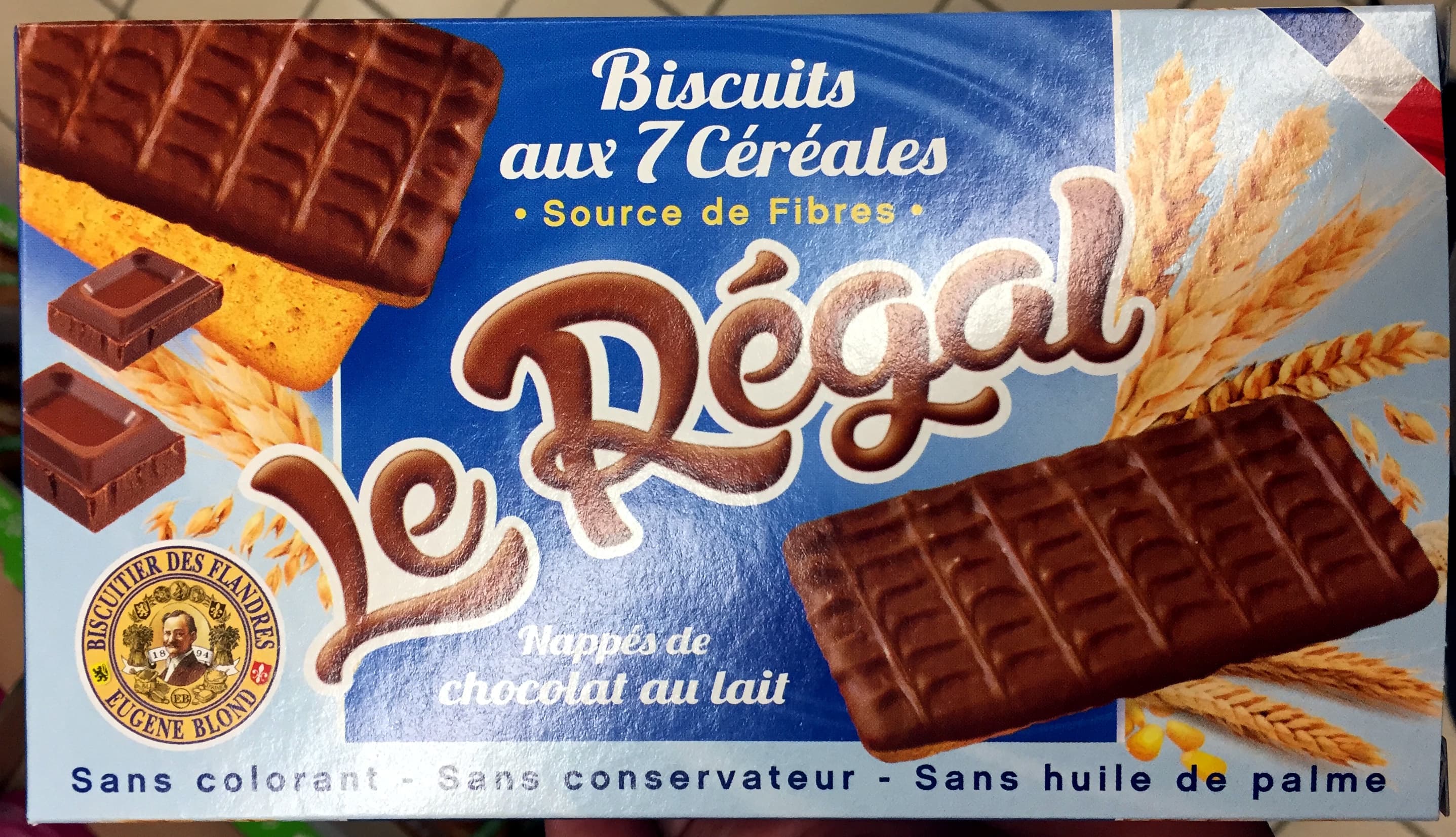 Eugene blond Le Régal Biscuits aux 7 Céréales - Nappés de chocolat au lait packshot