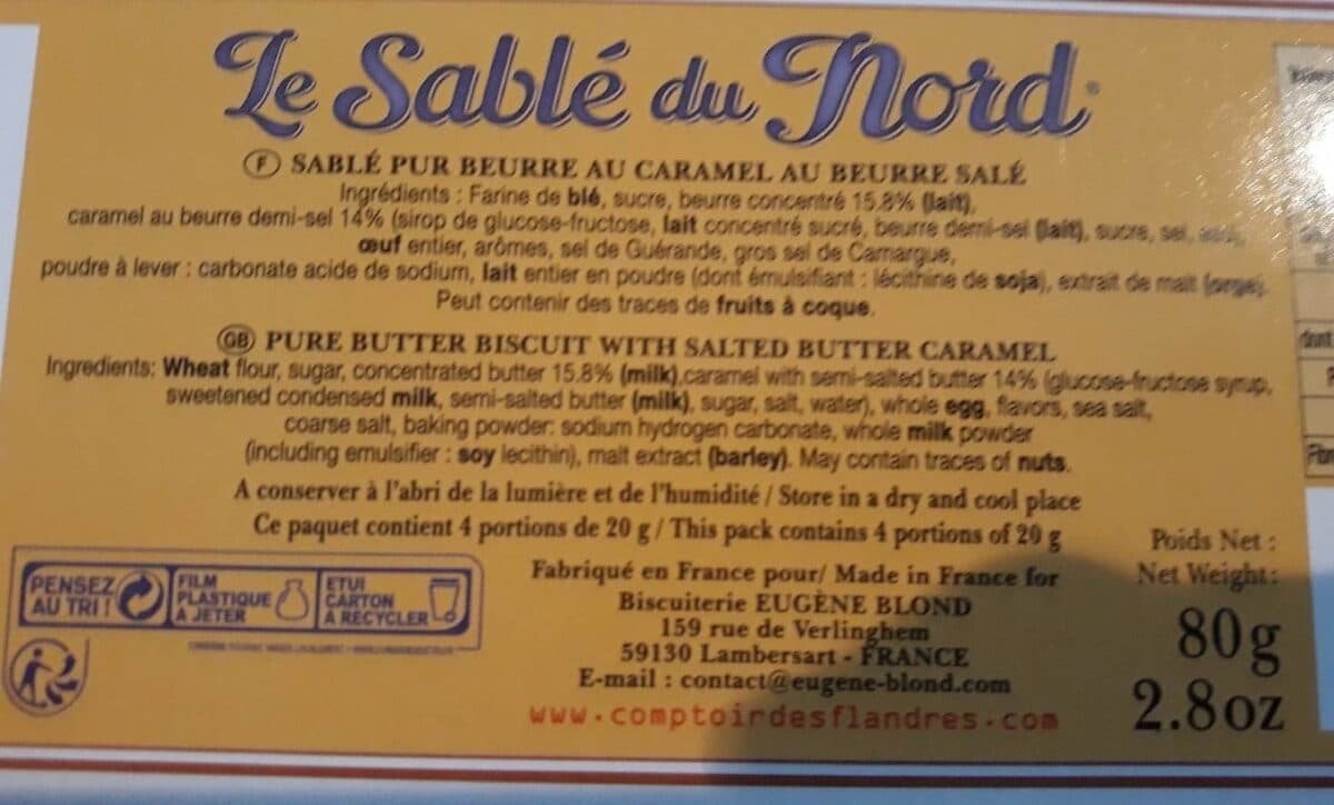 Eugène blond Le sablé du Nord packshot