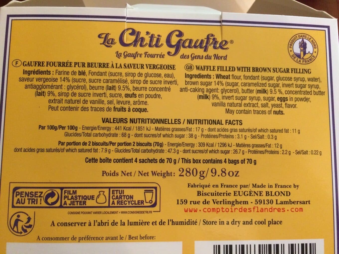Biscuiterie Eugene Blond Chti Gaufre packshot