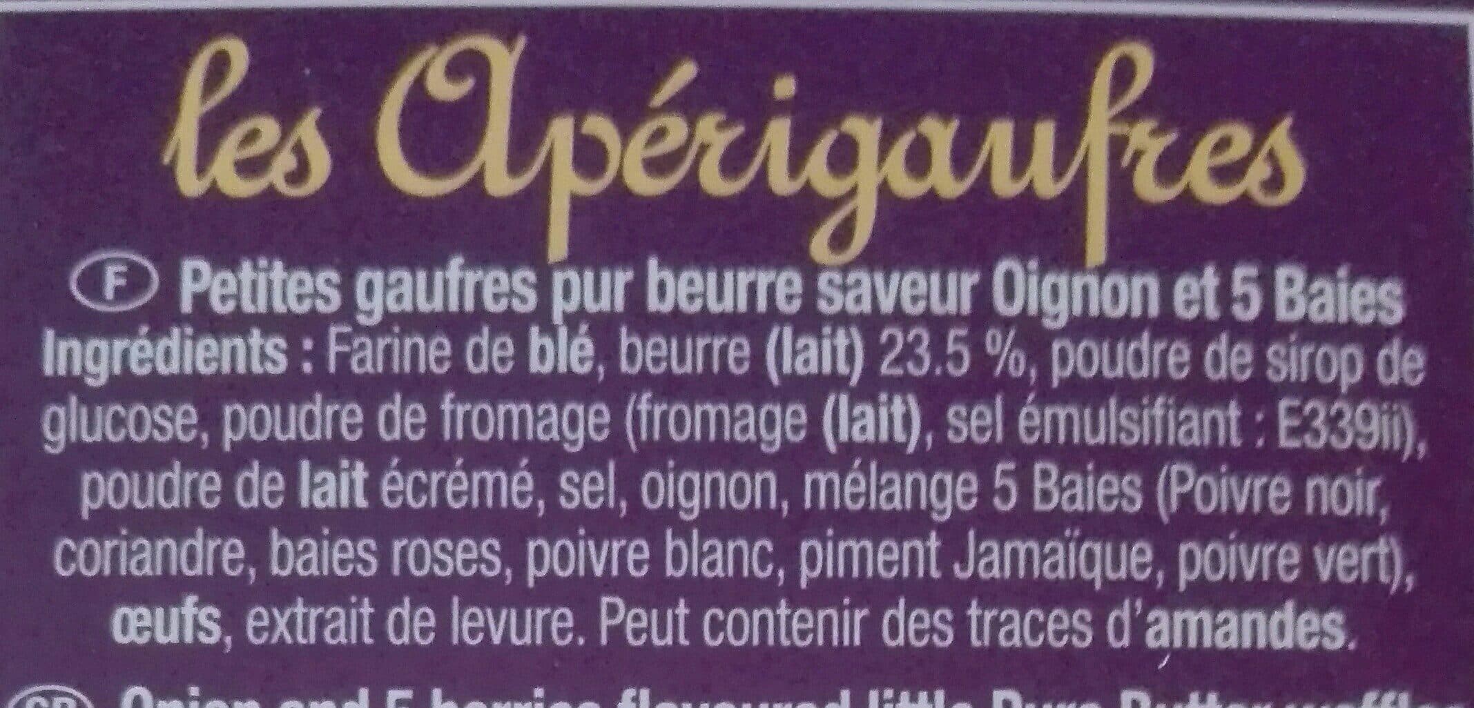 Open Food Facts Les Apérigaufres pur beurre saveur oignon /cinq baies packshot