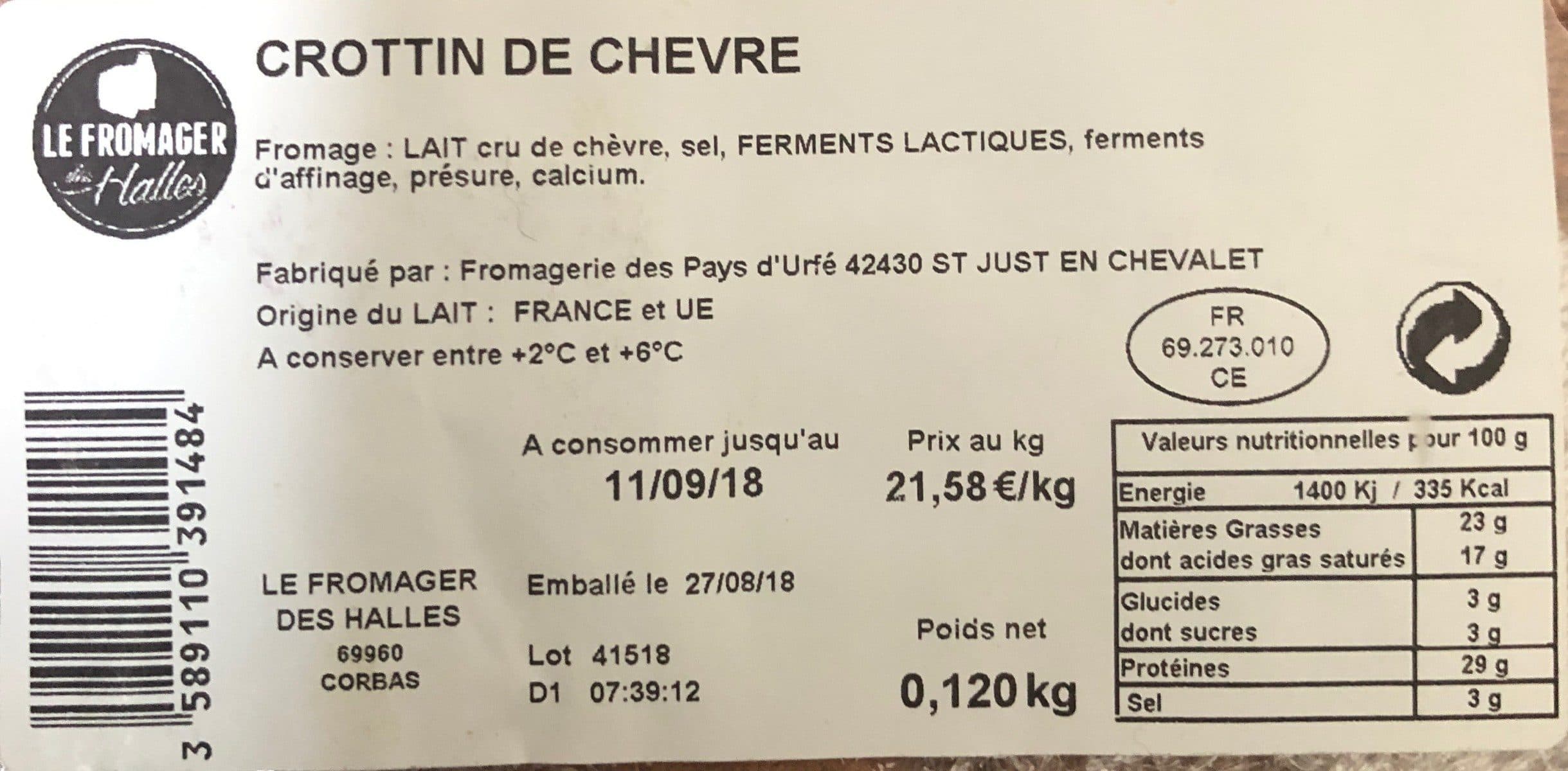 Le Fromager Des Halles Crottin de chèvre packshot