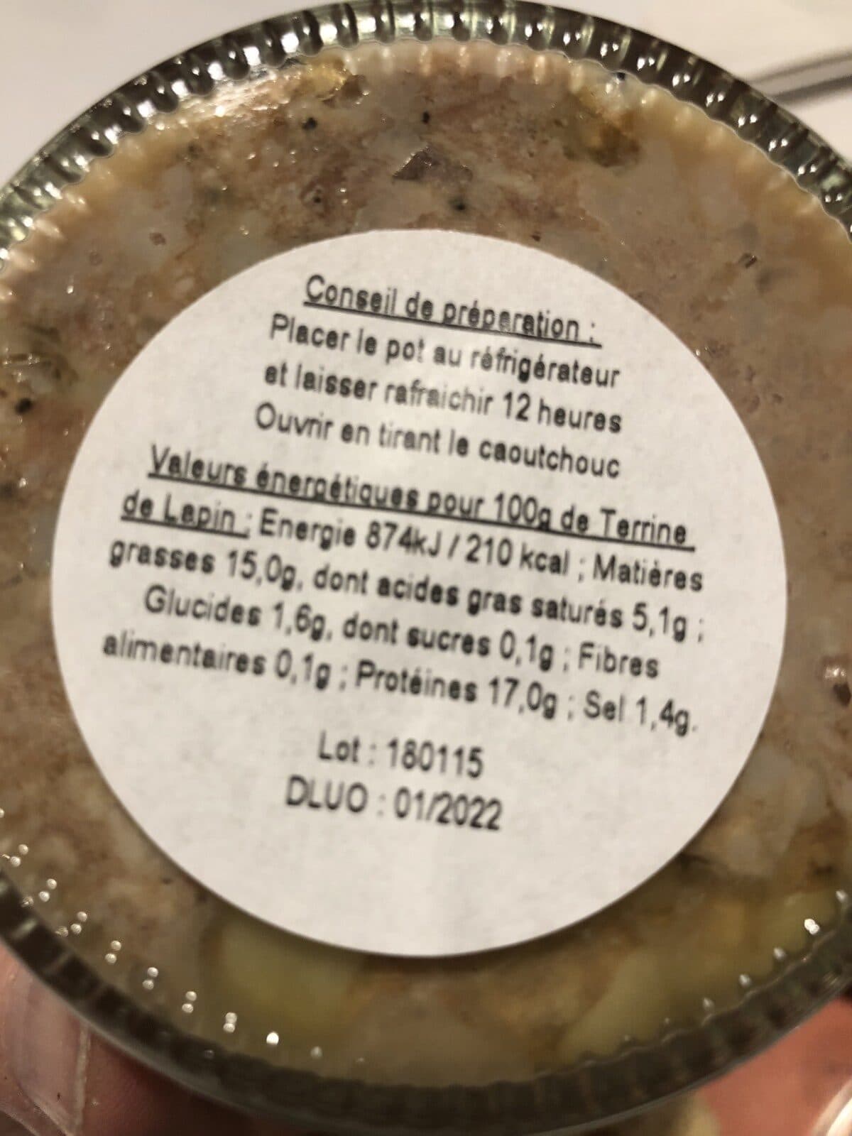 Open Food Facts Terrine de Lapin packshot